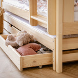 B-WARE: Hochbett / Etagenbett 90x200 cm mit Ausziehbett und zwei Schubladen