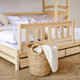 B-WARE: Hochbett / Etagenbett 90x200 cm mit Ausziehbett und zwei Schubladen
