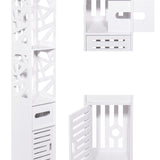 Armoire de salle de bain, armoire haute, peu encombrante, étroite, avec étagères spacieuses, compartiment à papier, armoire pour salle de bain, en blanc