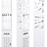 Armoire de salle de bain, armoire haute, peu encombrante, étroite, avec étagères spacieuses, compartiment à papier, armoire pour salle de bain, en blanc