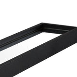 Miroir suspendu avec étagère et porte-serviettes, cadre en métal thermolaqué noir, épaisseur 3,5 cm