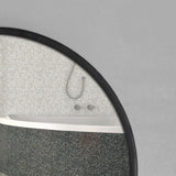 Miroir suspendu avec étagère et porte-serviettes, cadre en métal thermolaqué noir, épaisseur 3,5 cm