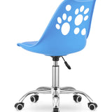 Chaise pivotante à roulettes, chaise de bureau réglable, chaise de bureau avec dossier, coussin en polypropylène et simili cuir, cadre chromé, 57 x 50 x 93,5 cm 