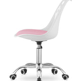 Chaise pivotante à roulettes, chaise de bureau réglable, chaise de bureau avec dossier, coussin en polypropylène et simili cuir, cadre chromé, 57 x 50 x 93,5 cm 