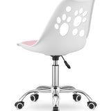 Chaise pivotante à roulettes, chaise de bureau réglable, chaise de bureau avec dossier, coussin en polypropylène et simili cuir, cadre chromé, 57 x 50 x 93,5 cm 