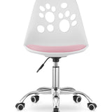 Chaise pivotante à roulettes, chaise de bureau réglable, chaise de bureau avec dossier, coussin en polypropylène et simili cuir, cadre chromé, 57 x 50 x 93,5 cm 