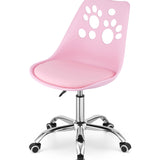 Chaise pivotante à roulettes, chaise de bureau réglable, chaise de bureau avec dossier, coussin en polypropylène et simili cuir, cadre chromé, 57 x 50 x 93,5 cm 