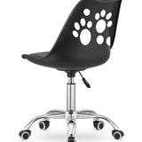 Chaise pivotante à roulettes, chaise de bureau réglable, chaise de bureau avec dossier, coussin en polypropylène et simili cuir, cadre chromé, 57 x 50 x 93,5 cm 