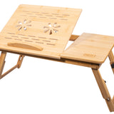Bambus Laptoptisch, Notebooktisch klappbar, höhenverstellbar, multifunctional, Betttisch für Lesen oder Frühstück, Zeichentisch, Belüftet