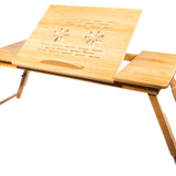 Bambus Laptoptisch, Notebooktisch klappbar, höhenverstellbar, multifunctional, Betttisch für Lesen oder Frühstück, Zeichentisch, Belüftet