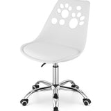 Chaise pivotante à roulettes, chaise de bureau réglable, chaise de bureau avec dossier, coussin en polypropylène et simili cuir, cadre chromé, 57 x 50 x 93,5 cm 