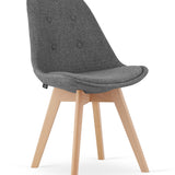 Esszimmerstuhl 4er-Set Bürostuhl, gepolsterter Stuhl, weicher Stoff mit Beinen aus Buchenholz, 120 kg Sitzlast, 54 x 44,5 x 81,5 cm