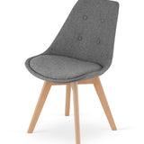 Esszimmerstuhl 4er-Set Bürostuhl, gepolsterter Stuhl, weicher Stoff mit Beinen aus Buchenholz, 120 kg Sitzlast, 54 x 44,5 x 81,5 cm