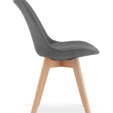 Esszimmerstuhl 4er-Set Bürostuhl, gepolsterter Stuhl, weicher Stoff mit Beinen aus Buchenholz, 120 kg Sitzlast, 54 x 44,5 x 81,5 cm