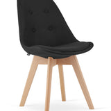 Esszimmerstuhl 4er-Set Bürostuhl, gepolsterter Stuhl, weicher Stoff mit Beinen aus Buchenholz, 120 kg Sitzlast, 54 x 44,5 x 81,5 cm