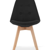 Esszimmerstuhl 4er-Set Bürostuhl, gepolsterter Stuhl, weicher Stoff mit Beinen aus Buchenholz, 120 kg Sitzlast, 54 x 44,5 x 81,5 cm