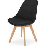 Esszimmerstuhl 4er-Set Bürostuhl, gepolsterter Stuhl, weicher Stoff mit Beinen aus Buchenholz, 120 kg Sitzlast, 54 x 44,5 x 81,5 cm