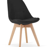 Esszimmerstuhl 4er-Set Bürostuhl, gepolsterter Stuhl, weicher Stoff mit Beinen aus Buchenholz, 120 kg Sitzlast, 54 x 44,5 x 81,5 cm