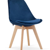 Esszimmerstuhl 4er-Set Bürostuhl, gepolsterter Stuhl, weicher Stoff mit Beinen aus Buchenholz, 120 kg Sitzlast, 54 x 44,5 x 81,5 cm