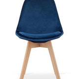 Esszimmerstuhl 4er-Set Bürostuhl, gepolsterter Stuhl, weicher Stoff mit Beinen aus Buchenholz, 120 kg Sitzlast, 54 x 44,5 x 81,5 cm