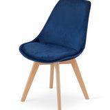 Esszimmerstuhl 4er-Set Bürostuhl, gepolsterter Stuhl, weicher Stoff mit Beinen aus Buchenholz, 120 kg Sitzlast, 54 x 44,5 x 81,5 cm