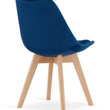 Esszimmerstuhl 4er-Set Bürostuhl, gepolsterter Stuhl, weicher Stoff mit Beinen aus Buchenholz, 120 kg Sitzlast, 54 x 44,5 x 81,5 cm