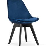 Esszimmerstuhl 4er-Set Bürostuhl, gepolsterter Stuhl, weicher Stoff mit Beinen aus Buchenholz, 120 kg Sitzlast, 54 x 44,5 x 81,5 cm