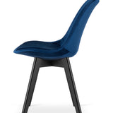 Esszimmerstuhl 4er-Set Bürostuhl, gepolsterter Stuhl, weicher Stoff mit Beinen aus Buchenholz, 120 kg Sitzlast, 54 x 44,5 x 81,5 cm