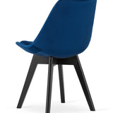 Esszimmerstuhl 4er-Set Bürostuhl, gepolsterter Stuhl, weicher Stoff mit Beinen aus Buchenholz, 120 kg Sitzlast, 54 x 44,5 x 81,5 cm