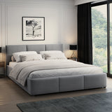 Bett 140x200 / 160x200 cm Doppelbett Polsterbett Bettgestell mit Lattenrost aus Metall, hydraulischer Bettkasten, Samtbezug in beige oder dunkelgrau, viel Stauraum, modern & pflegeleicht