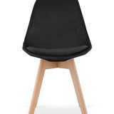 Esszimmerstuhl 4er-Set Bürostuhl, gepolsterter Stuhl, weicher Stoff mit Beinen aus Buchenholz, 120 kg Sitzlast, 54 x 44,5 x 81,5 cm