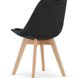 Esszimmerstuhl 4er-Set Bürostuhl, gepolsterter Stuhl, weicher Stoff mit Beinen aus Buchenholz, 120 kg Sitzlast, 54 x 44,5 x 81,5 cm