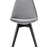 Esszimmerstuhl 4er-Set Bürostuhl, gepolsterter Stuhl, weicher Stoff mit Beinen aus Buchenholz, 120 kg Sitzlast, 54 x 44,5 x 81,5 cm