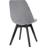 Esszimmerstuhl 4er-Set Bürostuhl, gepolsterter Stuhl, weicher Stoff mit Beinen aus Buchenholz, 120 kg Sitzlast, 54 x 44,5 x 81,5 cm