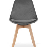 Esszimmerstuhl 4er-Set Bürostuhl, gepolsterter Stuhl, weicher Stoff mit Beinen aus Buchenholz, 120 kg Sitzlast, 54 x 44,5 x 81,5 cm