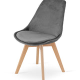 Esszimmerstuhl 4er-Set Bürostuhl, gepolsterter Stuhl, weicher Stoff mit Beinen aus Buchenholz, 120 kg Sitzlast, 54 x 44,5 x 81,5 cm