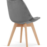 Esszimmerstuhl 4er-Set Bürostuhl, gepolsterter Stuhl, weicher Stoff mit Beinen aus Buchenholz, 120 kg Sitzlast, 54 x 44,5 x 81,5 cm