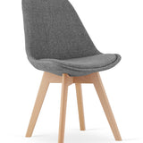 Esszimmerstuhl 4er-Set Bürostuhl, gepolsterter Stuhl, weicher Stoff mit Beinen aus Buchenholz, 120 kg Sitzlast, 54 x 44,5 x 81,5 cm