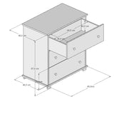 Table à langer table à langer commode à langer amovible avec 3 tiroirs en blanc Fabriqué en Europe