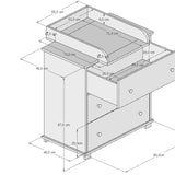 Wickelkommode Wickeltisch Kommode mit abnehmbarem Wickelaufsatz mit 3 Schubladen in weiss Made in Europe