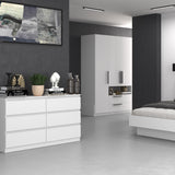 Kommode weiß, Schlafzimmer Flur, Schrank, Sideboard, Highboard mit Schubladen