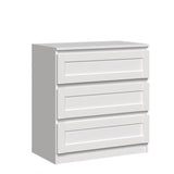 Kommode weiß mit einem zarten Zierrahmen, Schlafzimmer Flur kleiner Nachttisch, Schrank, Sideboard, Highboard mit Schubladen