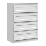 Kommode weiß mit einem zarten Zierrahmen, Schlafzimmer Flur kleiner Nachttisch, Schrank, Sideboard, Highboard mit Schubladen