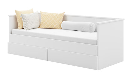 Lit de repos 80x200 lit gigogne 160x200 lit fonctionnel avec deux matelas &amp; deux tiroirs blanc