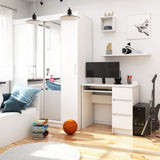 Computertisch, Bürotisch, mit ausziehbarer Tastaturablage, 90 x 50 x 77 cm, 16 mm dicke, abriebfeste Laminatplatte mit ABS-Kante