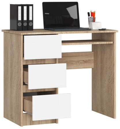 Bureau d'ordinateur, table de bureau, avec étagère pour clavier extensible, 90 x 50 x 77 cm, plateau en stratifié résistant à l'abrasion de 16 mm d'épaisseur avec bord en ABS