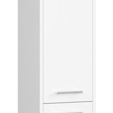 Badezimmerschrank, mit 2 Türen und 4 Einlegeböden, 30 x 30 x 140 cm, aus 16 mm starker, abriebfester Laminatplatte, Weiß