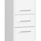 Badezimmerschrank, mit 1 Schublade und 3 Fächer, 30 x 30 x 85 cm, aus 16 mm starker, abriebfester Laminatplatte, Weiß