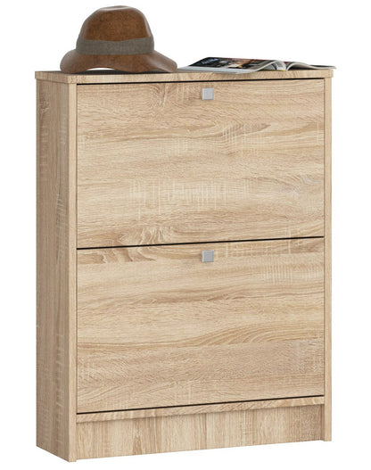 Schuhschrank mit 2 Flügeltüren, Elegant, Flur, Schlafzimmer, Schuhregal, Schuh Schrank 80x60x20cm