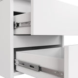 Commode à trois tiroirs, élégante, pour intérieurs minimalistes, 40x35x57cm, salon, chambre, couloir, placard, buffet, buffet haut, nombreux rangements, blanc